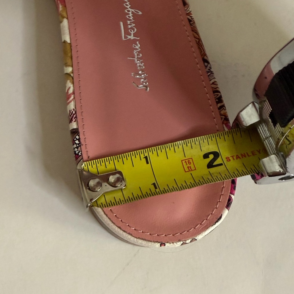 Salvatore Ferragamo Pink Floral Slide Sandals - Picture 9 of 9